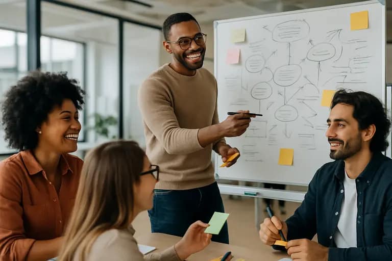 Team reviewing Search Console data and page improvement notes