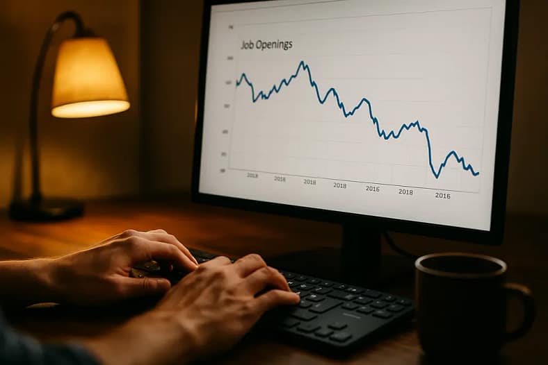 Keyword research strategies reviewed beside hiring data charts