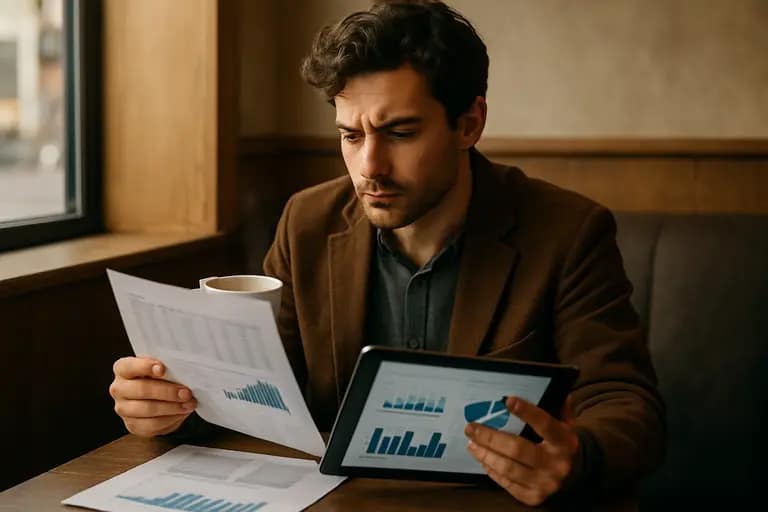 Analytics dashboard open beside notes about article performance review