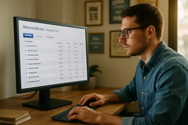 Content planner organizing keyword research steps on a project board