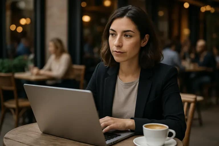 Reporter drafting a factual attribution request on a laptop