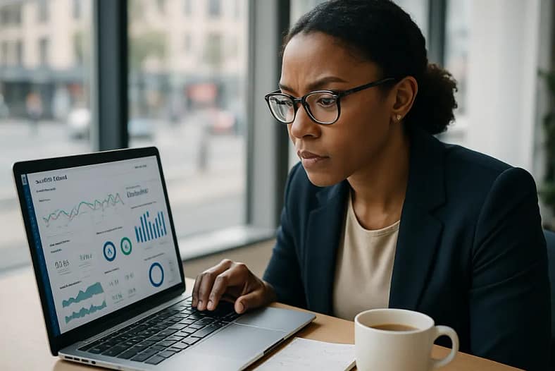 AI Performance Metrics dashboard reviewed by a content strategist