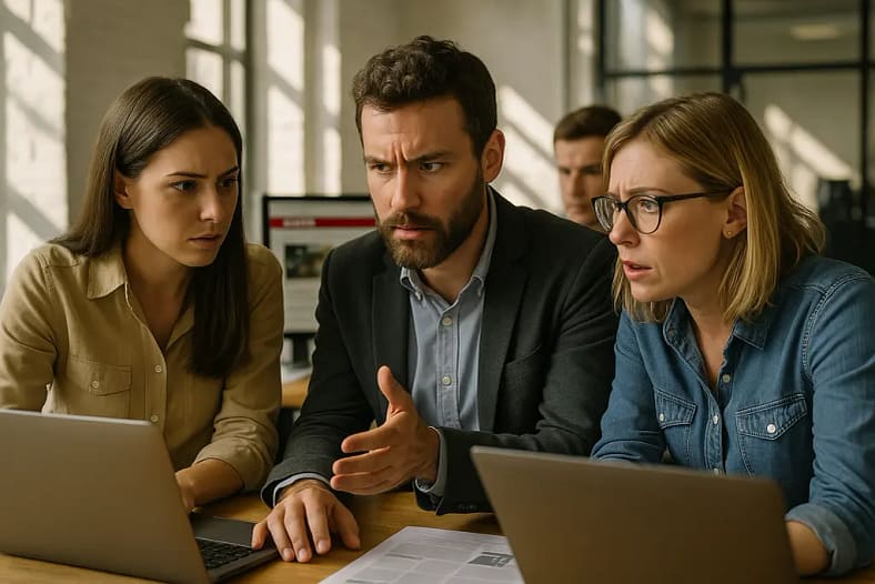 Editor reviewing News SEO guidelines on a newsroom analytics dashboard