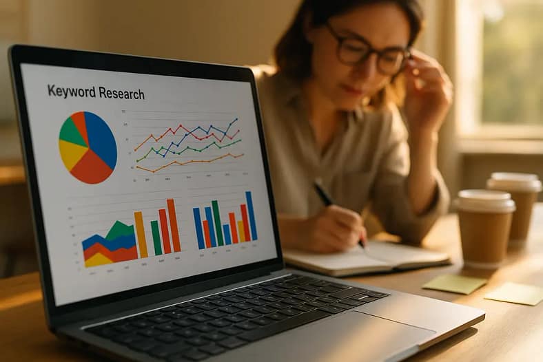 Rankr Keyword Analysis dashboard review with keyword notes and charts